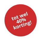 tot wel 40% korting!